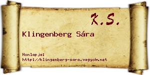 Klingenberg Sára névjegykártya